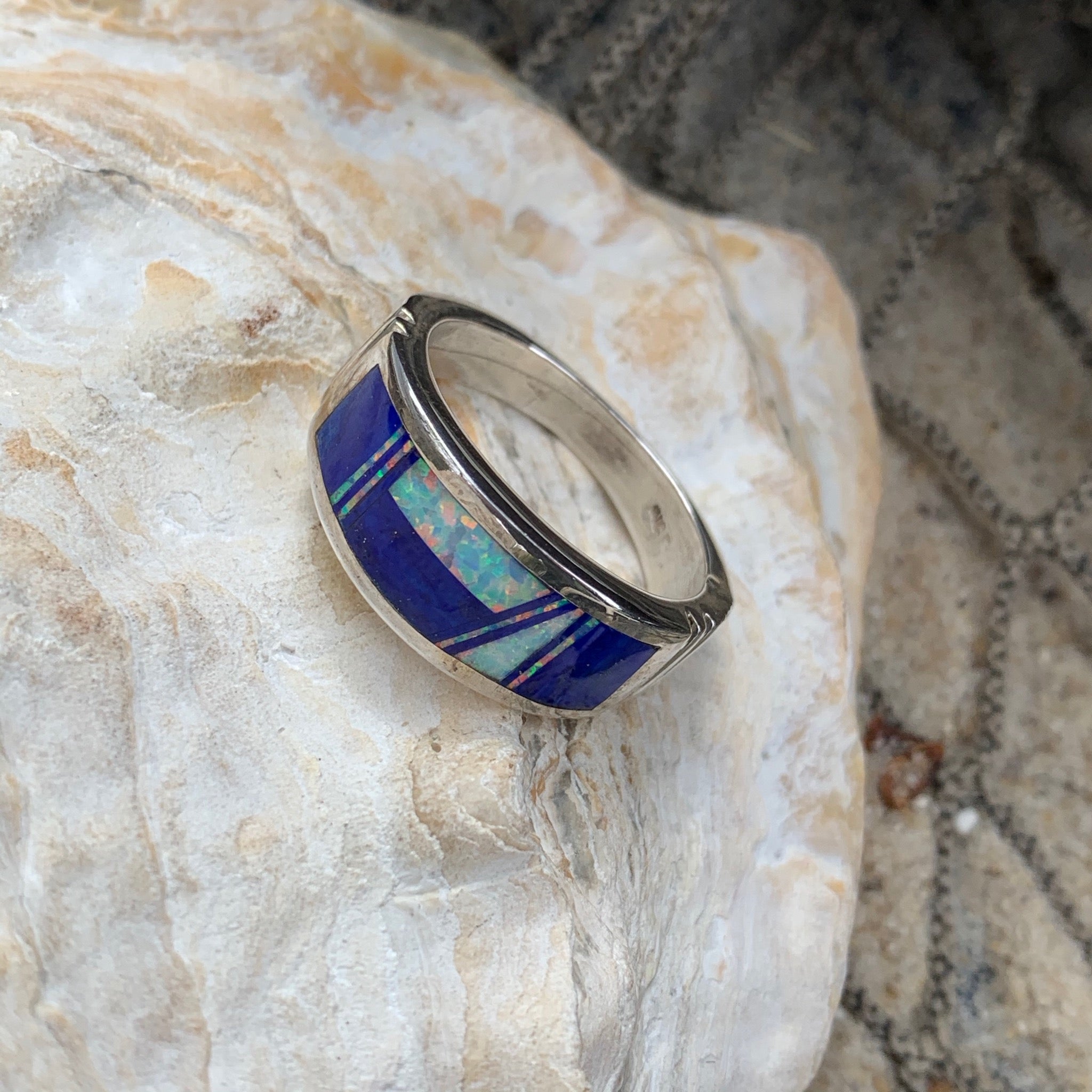 Mens Real Solid 925 Silver Blue Turquoise Natural Native American Gemstone  Ring